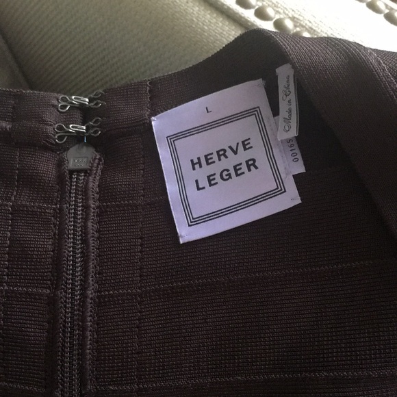 NWT Herve Leger Beautiful Tube Brown Dress - Picture 2 of 7